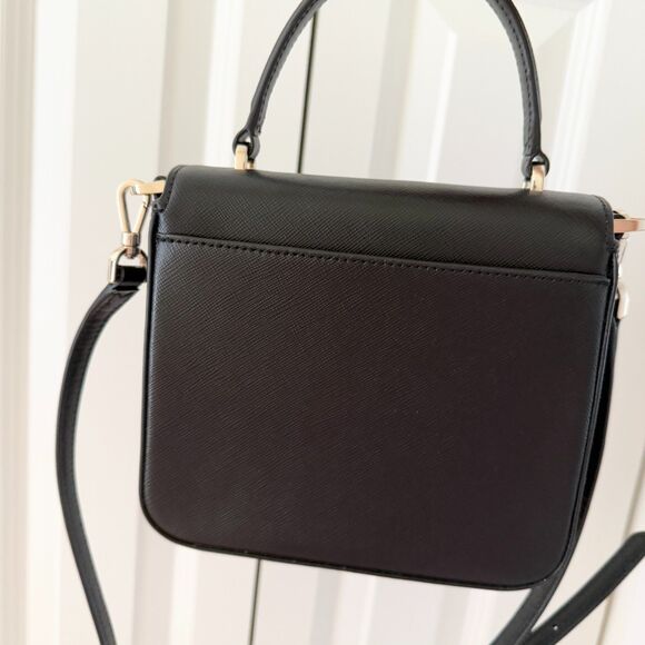NWOT Kate Spade Staci Saffiano Top Handle Square Flap Crossbody Bag Purse Black - Picture 6 of 9